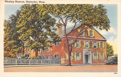 Whaling Museum Nantucket Massachusetts Vintage Linen Postcard