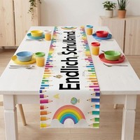 TischläUfer Deko Einschulung 123 ABC 180X33 Cm Tischdeko Schulanfang MäDchen
