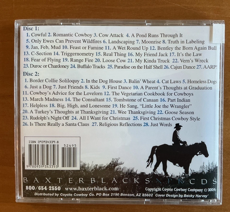Baxter Black's NPR CDs *NEW* 2004 Two-CD Set from the Cowboy Poet Laureate Humor - Image 2 of 2
