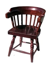 Concord Museum Miniature Captain's Chair Wood w/ Original Box Dollhouse  # 3034