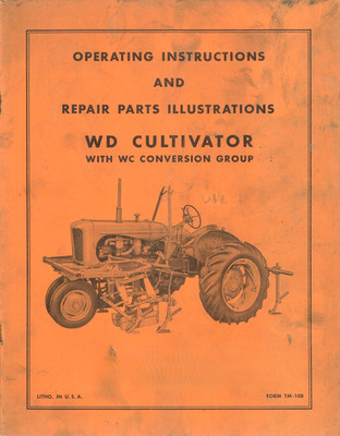 Allis Chalmers Model WD WC Group 2 Row Cultivator Operators Manual AC