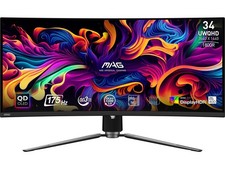 MSI MAG 341CQP 34" UWQHD QD-OLED Curved Gaming Monitor, 175 Hz HDR400, USB-C