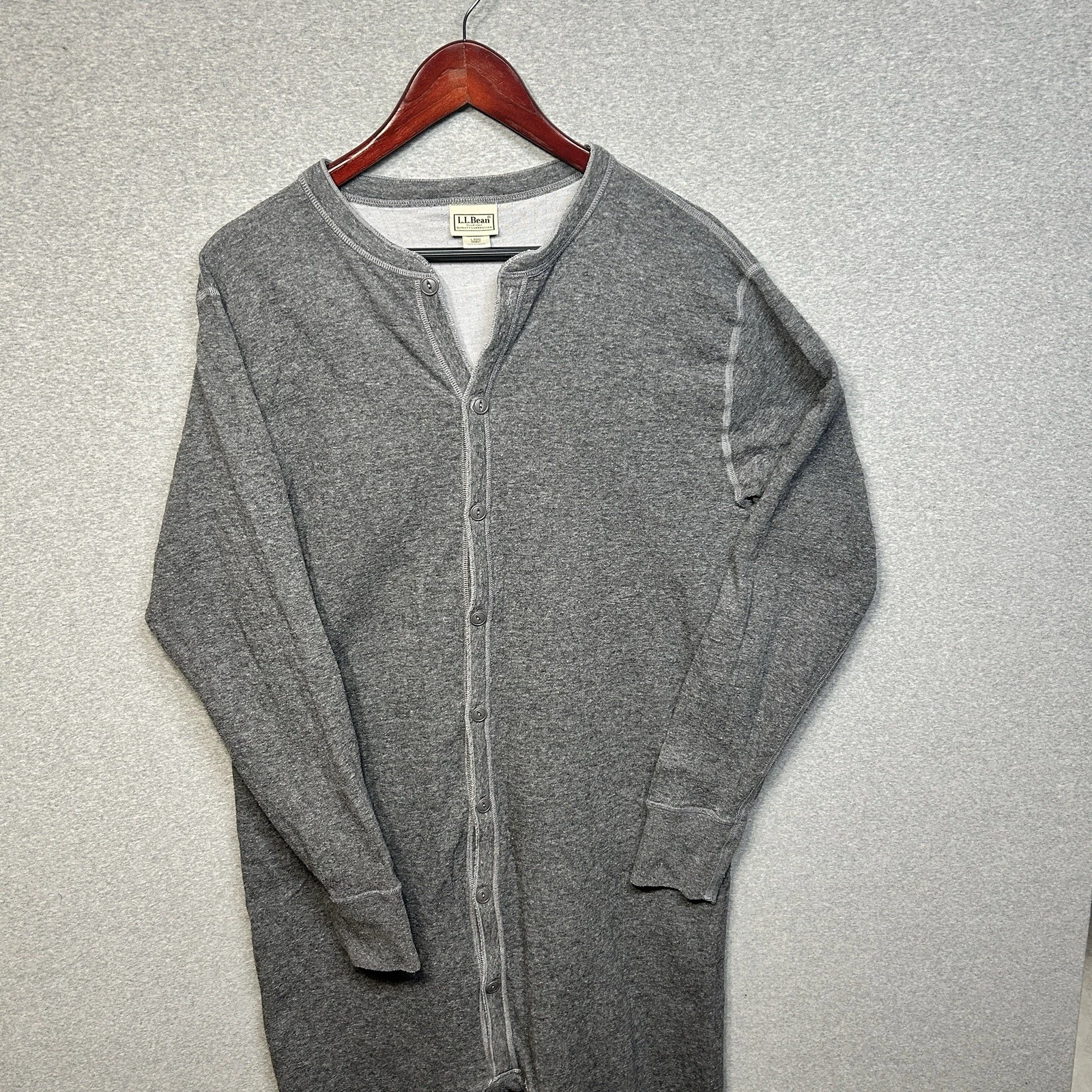 L.L. Bean Gray Large Long Sleeve Johns Thermal Underwear Men's Base Layer