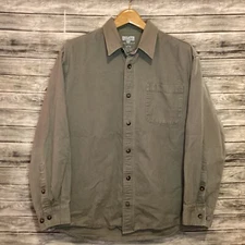 Duluth Trading Co Shirt Mens Large Brown Shacket Workwear Outdoor Heavyweight