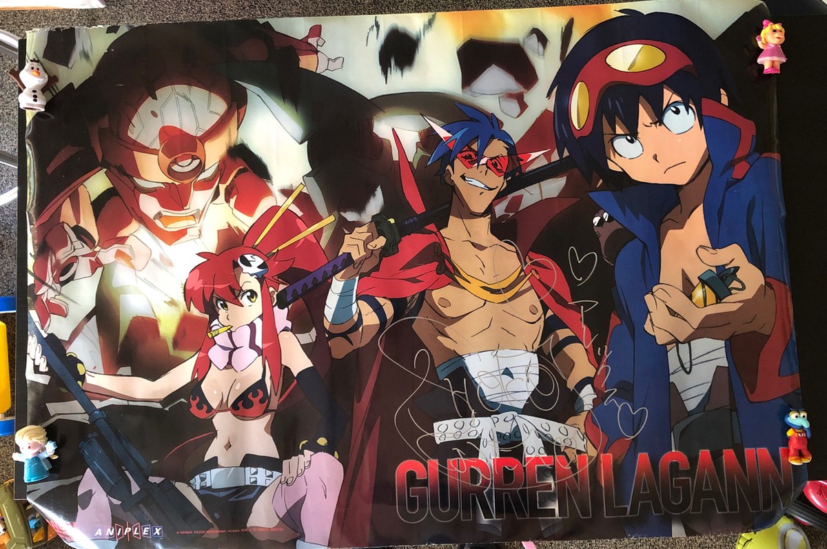 GURREN LAGANN IMAGE BOARD サイン入り GURREN LAGANN POSTER SIGNED BY SHOKO NAKAGAWA 27” x 39” ANIME