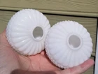 milk glass lamp spacers x2 white vintage mid century antique