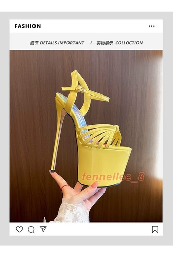 22 cm High Heels Damen Sommer Tanzschuhe Super High Heels Große Club Sandalen - Bild 17 von 28