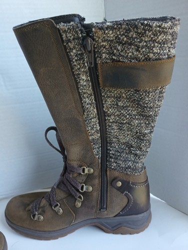 Stivali donna Merrell al ginocchio stringati taglia 6 tweed pelle bosco granola ragazza - Foto 5 di 14