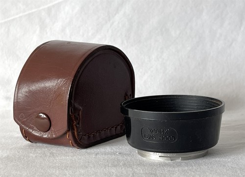 Vintage KODAK Size No. 370 Camera Kodisk Lens Hood in Brown Leather Case