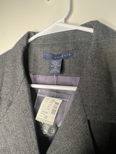NWT Venezia Lane Bryant Wool Gray 2 Piece Skirt Suit Womens Size 22 - Picture 3 of 7