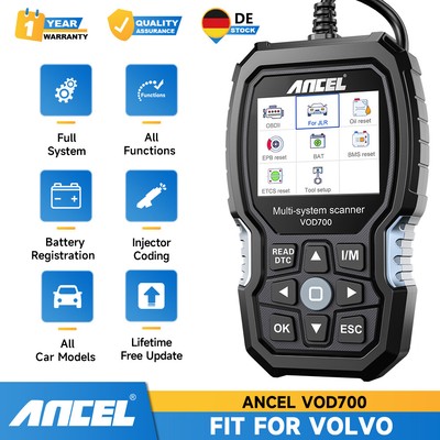 ANCEL VOD700 Alle System OBD2 Profi KFZ Diagnosegerät TPMS DPF BMS ABS für Volvo