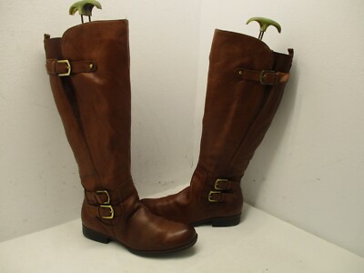 Naturalizer Jaya Wide Calf Knee High Block Heel Riding Boots  Naturalizer leather‎ boots size 6 brown like new main image 2