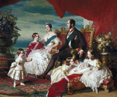 FAMILY QUEEN VICTORIA PRINCE ALBERT CHILDREN PAINTING FRANZ X
