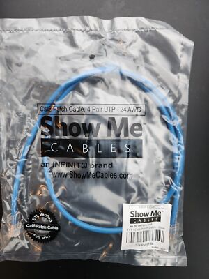 (2 Pk) No Boot Cat6 Ethernet Patch Cable - Blue   3 F