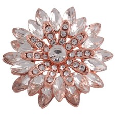 Snap Jewelry Flower Rose Gold Rhinestone 18-20mm Fit Ginger Charms Accessories