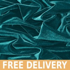 Teal Stretch Velvet Solid Fabric - 58" Wide,/Sold by Yard- Free Shipping