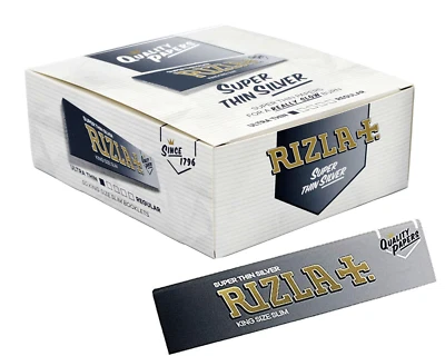 Cartine Rizla Silver Argento Lunghe King Size Confezione Da 50 Libretti