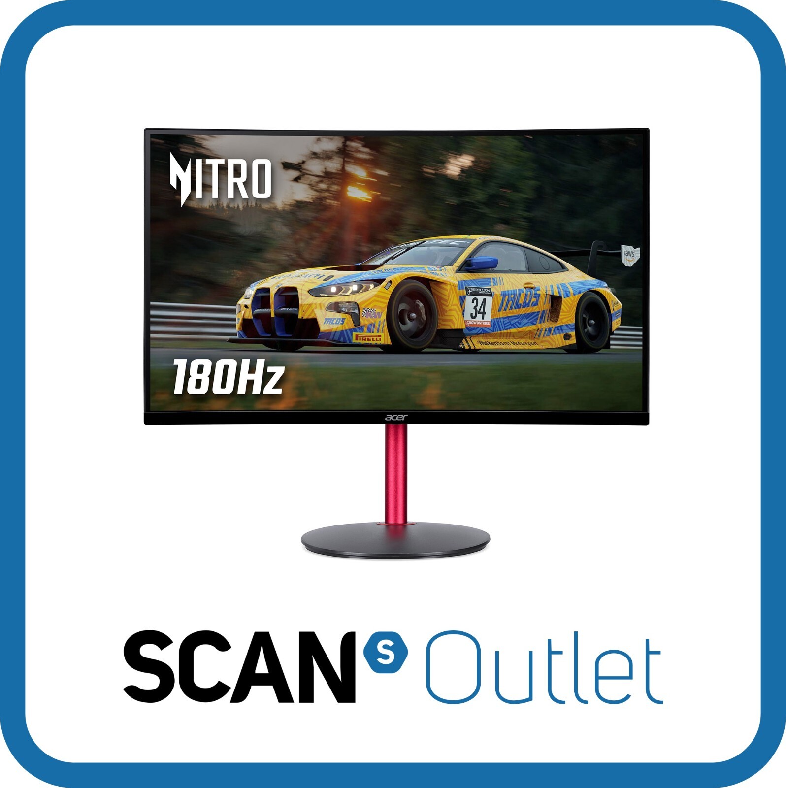 27"" Acer XZ272S3, 1500R, VA, 1920x1080, 180Hz, 1ms, FreeSync, HDR, 400cd/m², 100