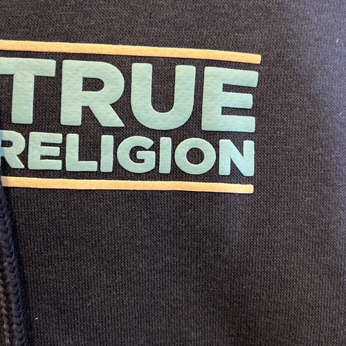 True Religion Hoodie Men Medium Blue Navy Buddha Classic Full Zip Hooded Jacket - 第 3/9 張圖片