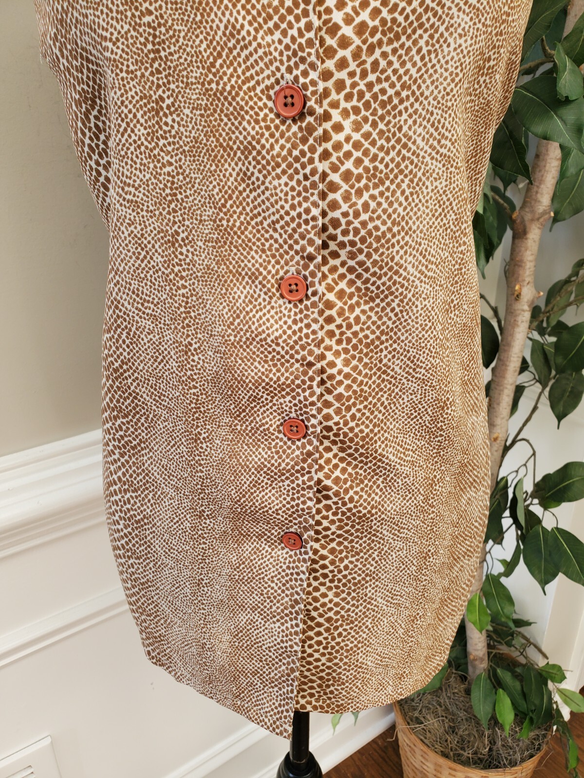 Mosaic Women's Brown Polyester Collared Sleeveles… - image 4