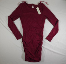 NWT Francesca's Mi ami Women’s Ruby Red Metalic Sparkle Bodycon Dress Size Small