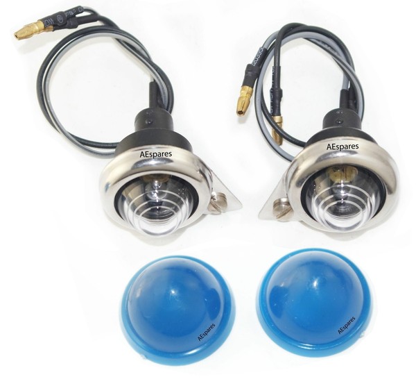 Passt FüR Royal Enfield Classic Electra Blaue Pilotlichter Mit Chromrand Set Aes-image