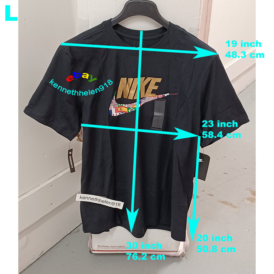 NIKE OLYMPIC FLAG SWOOSH TEE SHIRT CT6550-010 BLACK MENS