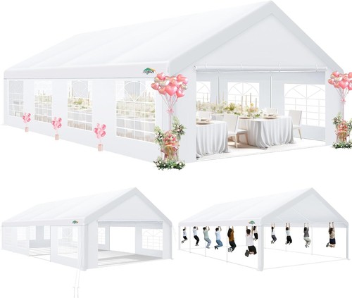 Partyzelt 3x9m - 5x10m Festzelt Pavillon Gartenzelt mit Fenstern Bierzelt weiß## - Bild 22 von 59