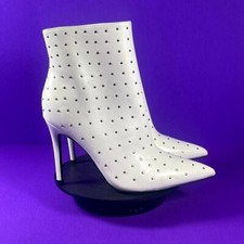 Nine West Women's White Studded Farrah Pointed Toe Dress Bootie Size 6.5-NEW