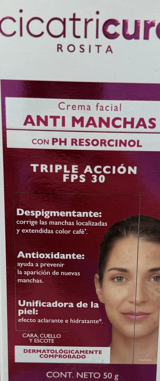 CICATRICURE Crema Facial Antimanchas Despigmentante Antioxidante Hidratante