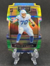 2021 Panini Select Rashawn Slater Concourse Yellow & Green Prizm Die-Cut RC #86