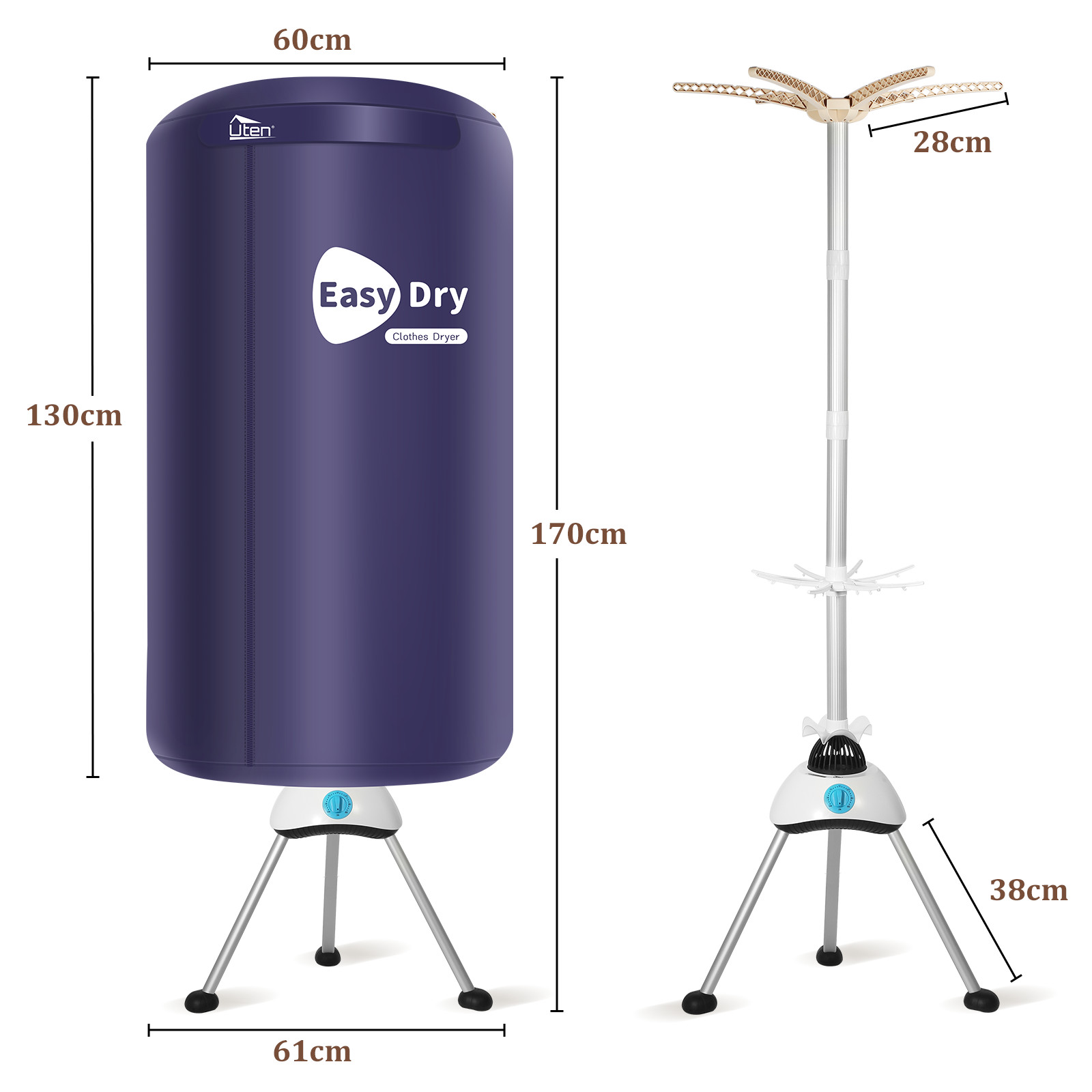 Portable Anion Electric Clothes Dryer 15kg Indoor Wet Laundry Warm Air