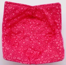 Handmade Bowl Cozy – Reversible Pink Heart Fabric – Quilted Cotton Bowl Holder