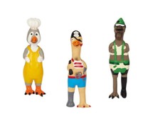 Rubber Chicken Dog Toys Fun Colorful Squishy Soft Bouncy Latex Squeaker