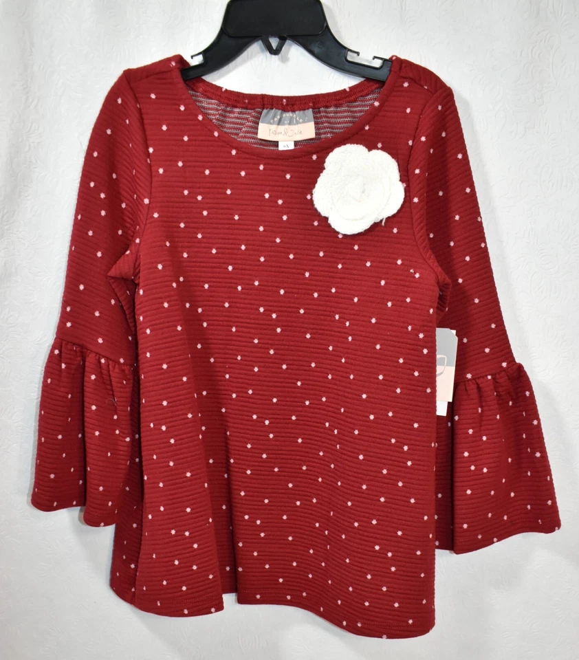 Pippa & Julie 紧身裤和上衣套装红色 6X 女孩 — 第 4/4 张图片