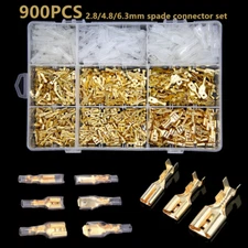 900 Automotive Insulated Wire Crimp Connectors Female Male Spade Splice Terminal