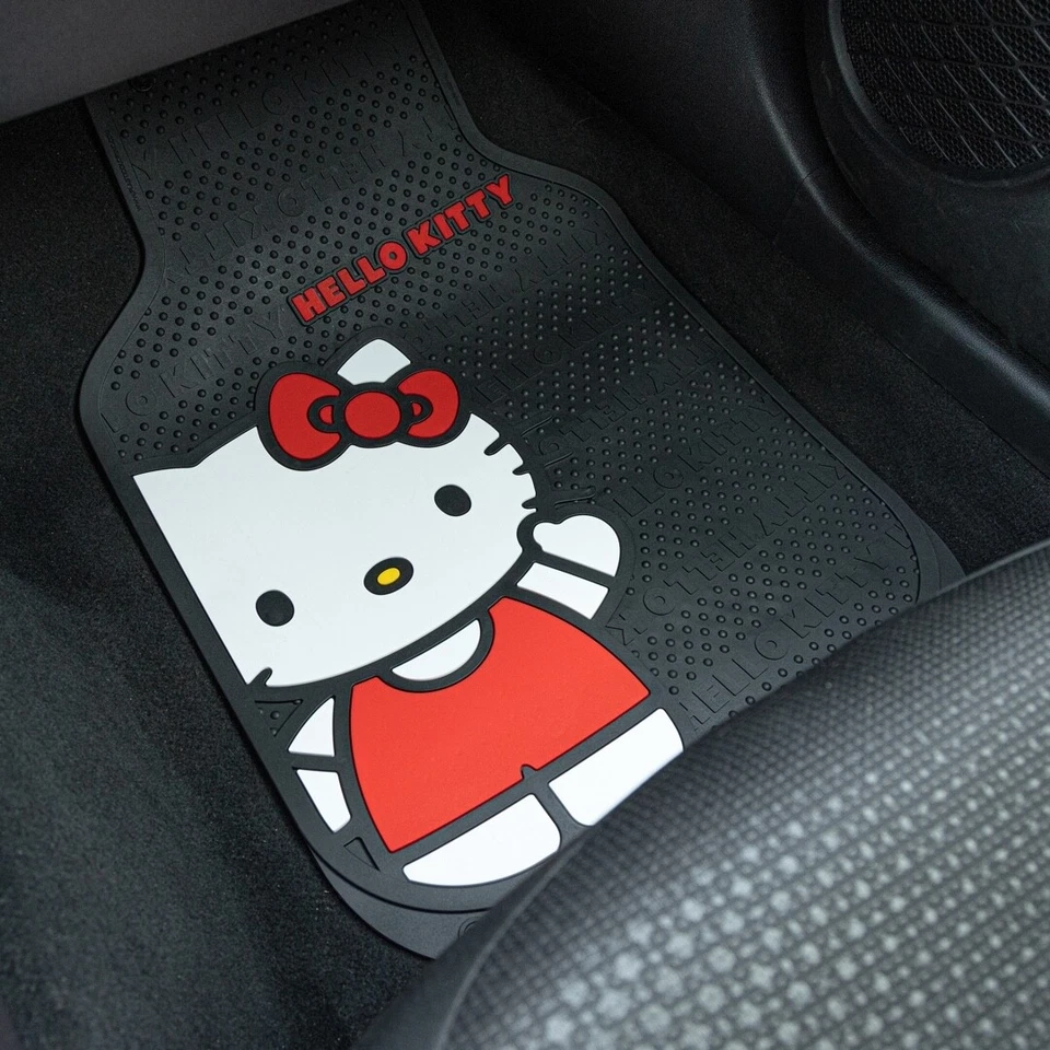 NEW Hello Kitty Sanrio Rubber Floor Mats Set Best Universal Auto Vehicle GIFT - Image 3 of 3