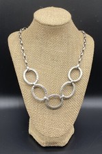 SILPADA-Sterling Silver Hammered 'Intuition' Oval Hollow Link Necklace N2927