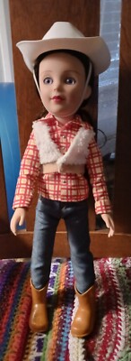 Mint Condition 17'' Vinyl Cowgirl doll Original Hairdo 2017 Paradise Kids LLC 