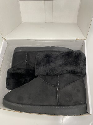 Olivia Miller Lorie Size 9 Women's Slip-On Winter Snow Boot Black OMP-2342