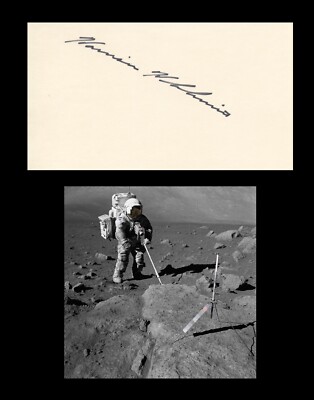 HARRISON SCHMITT Autographed Signed CARD NASA Apollo 17 Astronaut Lunar Moon