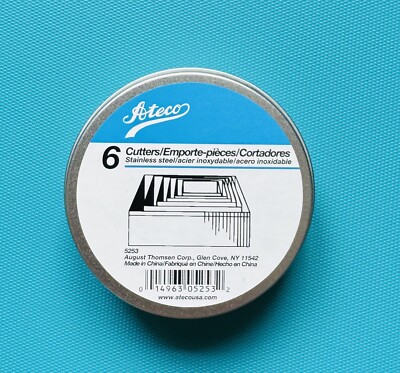 ATECO Square 6-tlg. Edelstahl Zuckerguss oder Ausstecher Set. 