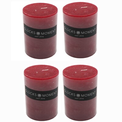 4 x Kerzen Rustik Stumpenkerzen Set Adventskerzen Dekokerzen Kerzen-Set Candle