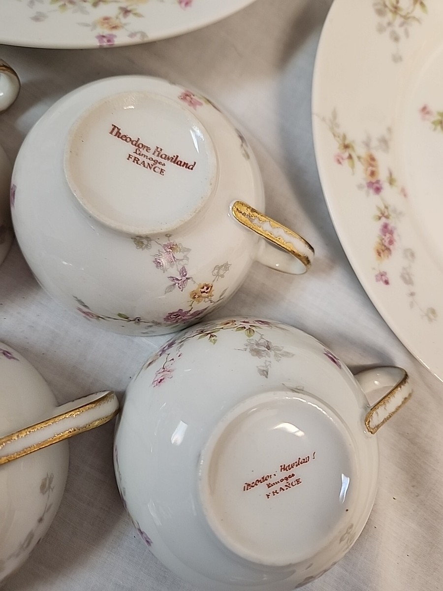 Theodore Haviland Limoges France ANTIQUE 8 PCS Dinner Plates