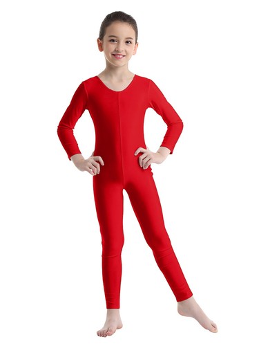 Girls Metallic Full Length Bodysuit Catsuit Ballet Gymnastics Leotard Unitards - Picture 117 of 197
