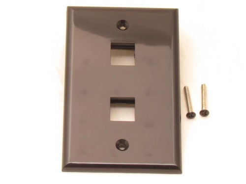 50 Faceplate 2 Port Keystone Jack RJ45 CAT5 CAT5e CAT6 Network Wall Plate Black  - Picture 5 of 8