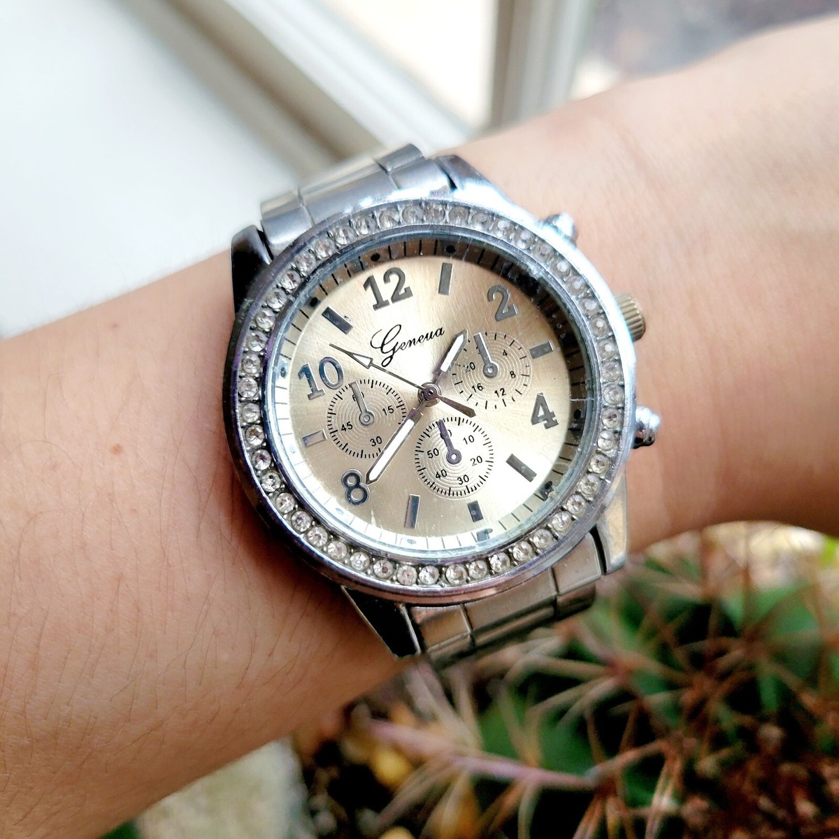 Geneva Pave Crystal Rhinestone Watch Geneva Square Rhinestone Watch | eBay main image 4
