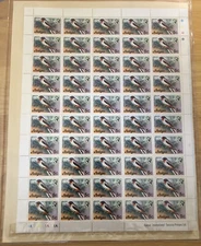 ANTIGUA 1976 Birds 5c 50 Count Sheet Uncut NOS Vintage Stamps Queen Elizabeth