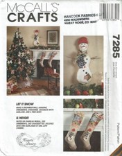 McCalls Sewing Pattern 7285 Christmas Tree Ornaments Skirt Wall Hanging Garland