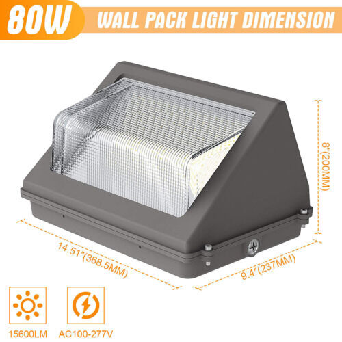 LED Wall Pack Light 80W Commercial Outdoor Security Exterior Light